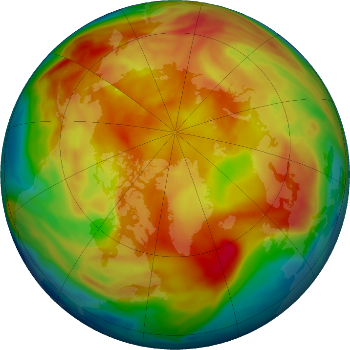 Arctic ozone map for 11 March 2019